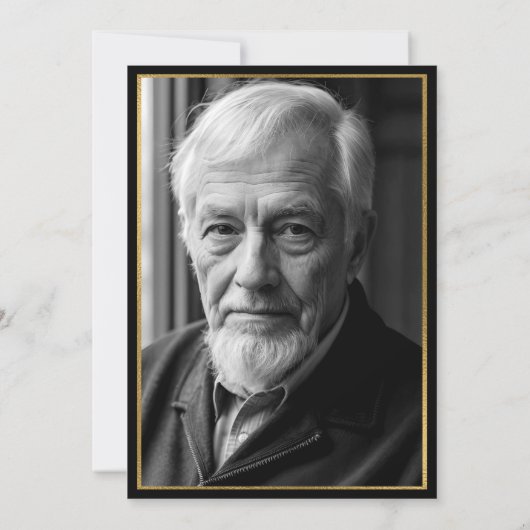 Zwart Goud 100ste Verjaardag Foto Kaart (Achterkant)