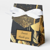  zwart goud 1920s bruiloft bedankdoosjes (Voorkant Zijde)