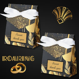  zwart goud 1920s bruiloft bedankdoosjes