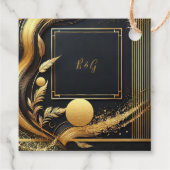  zwart goud 1920s bruiloft bedankjes labels (Achterkant)