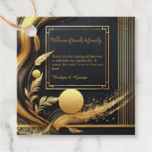  zwart goud 1920s bruiloft bedankjes labels (Voorkant)