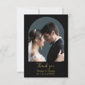  zwart goud 1920s bruiloft bedankkaart (Voorkant)