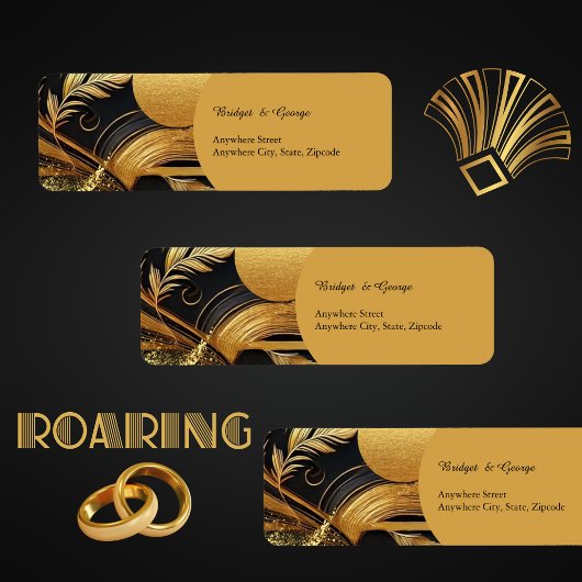  zwart goud 1920s bruiloft etiket