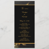  zwart goud 1920s bruiloft programmakaart (Voorkant)