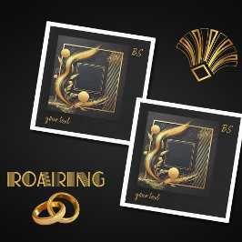  zwart goud 1920s bruiloft servet