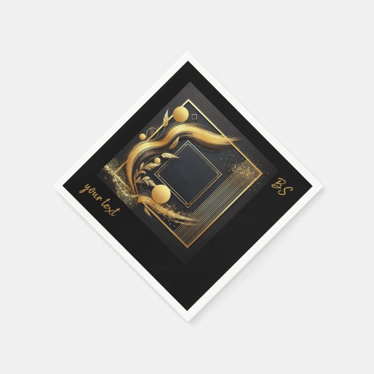  zwart goud 1920s bruiloft servet (Hoek)