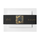 zwart goud 1920s bruiloft uitnodigingen wikkel (Voorkant Voorbeeld)