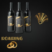  zwart goud 1920s bruiloft wijn etiket