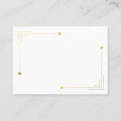 Zwart Goud 1920s Deco Mini Bruiloft Save the Dates Visitekaartje (Achterkant)