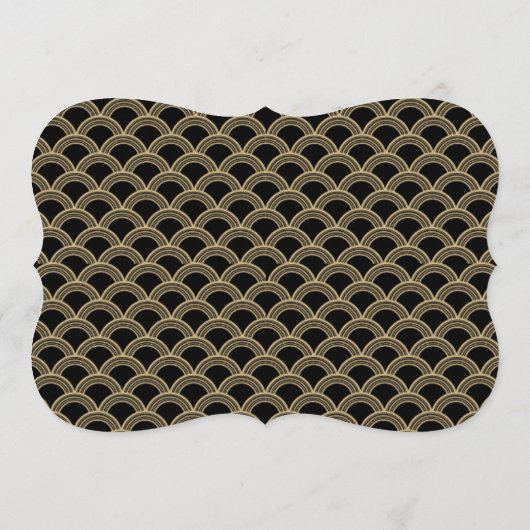 Zwart & Goud 1920's Gatsby Bruiloft Gereserveerd t Kaart (Achterkant)