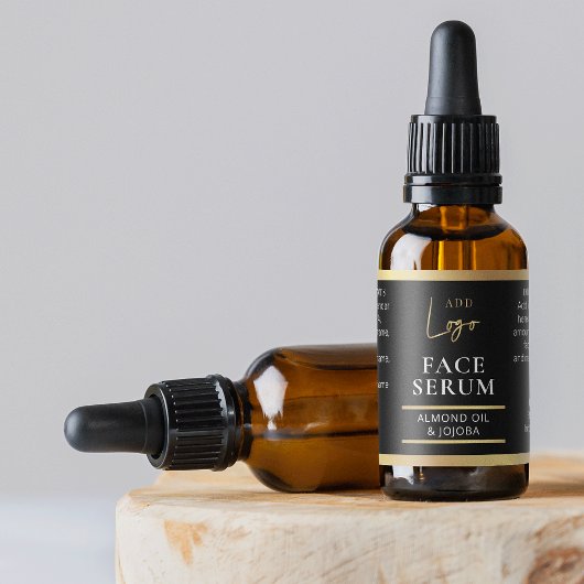 Zwart & Goud 1 OZ 30ml Kosmetische Waterdichte Fle Labels