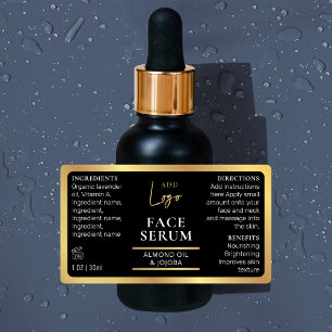 Zwart & Goud 1 OZ 30ml Kosmetische Waterdichte Fle Labels