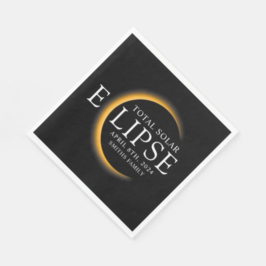 Zwart & Goud 2024 Texas Totaal Zonneverduistering Servet (Hoek)