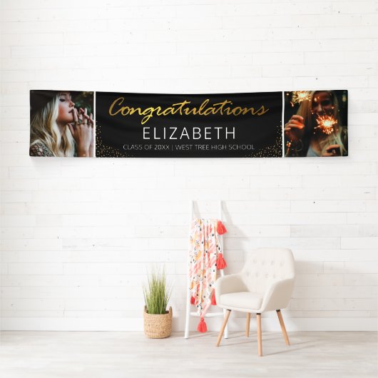 Zwart Goud 2025 Afstuderen 2 Fotobanner Spandoek (Insitu)