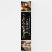 Zwart Goud 2025 Afstuderen 2 Fotobanner Spandoek (Verticaal)