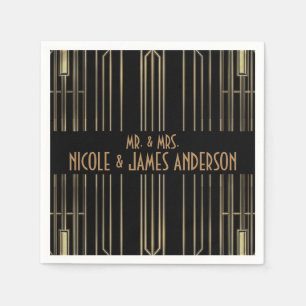 Zwart & Goud 20'er Art Deco Gatsby Trouwjurk Op Ma Servet