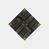 Zwart & Goud 20's Art Deco Gatsby Custom Wedding Servet (Hoek)