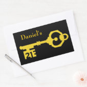 Zwart & Goud 21e Verjaardagsfeestje Sleutel Ovale  Rechthoekige Sticker (Envelop)