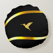 Zwart Goud 25e bruiloft Jubileum cadeau paar Rond Kussen (Achterkant)