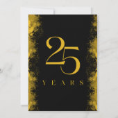 Zwart & Goud 25e Bruiloft Jubileum Kaart (Achterkant)