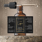 Zwart & Goud 2 OZ Druppelfles Waterdicht Label Voedselcontainer Etiket