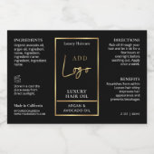 Zwart & Goud 2 OZ Druppelfles Waterdicht Label Voedselcontainer Etiket (Enkel label)