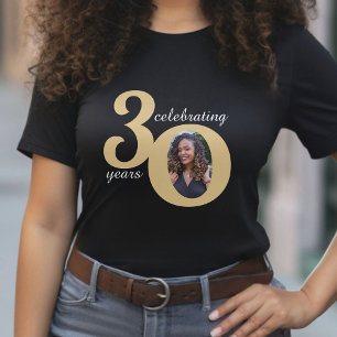 Zwart & Goud 30 Foto Dertig jaar 30e verjaardag T-shirt