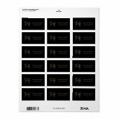 Zwart & Goud 30e Verjaardag Feest Adreslabel Etiket (Full Sheet)