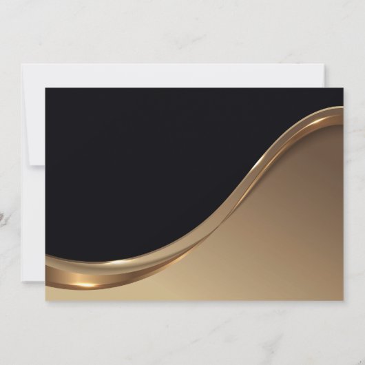 Zwart Goud 30e Verjaardag Feest Uitnodiging (Achterkant)