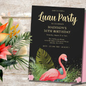 Zwart Goud 30e Verjaardag Luau Party Kaart