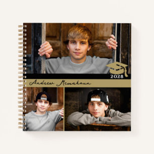 Zwart & Goud 3 Foto Afstuderen Guestbook Note Notitieboek