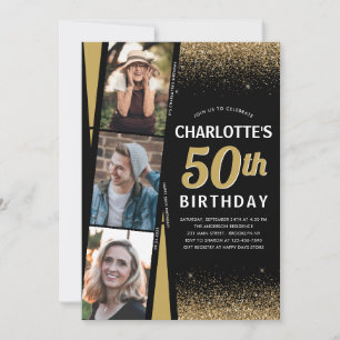 Zwart goud 3 Fotofilm Glitter Elke dag van de dag Kaart