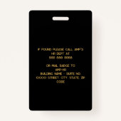 Zwart Goud 3 Letter Monogram Logo Medewerker Badge (Achterkant)