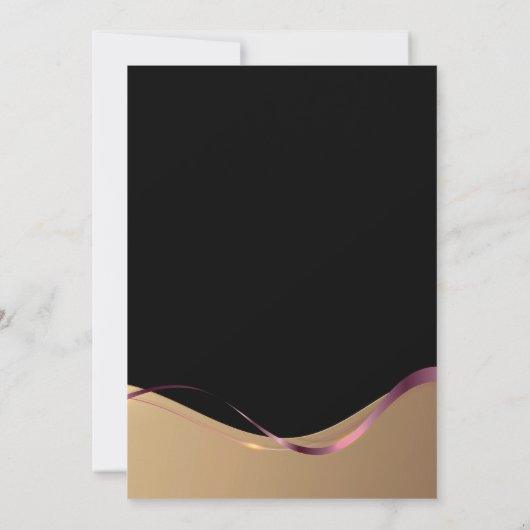 Zwart Goud 40e Verjaardag Feest Uitnodiging (Achterkant)