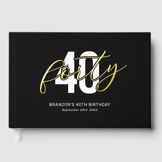Zwart Goud 40e Verjaardag Gastenboek (Voorkant)