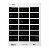 Zwart & Goud 40e Verjaardagsetiket Etiket (Full Sheet)
