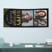 Zwart Goud 4 Foto Verjaardagsdeur Spandoek (Beurs)