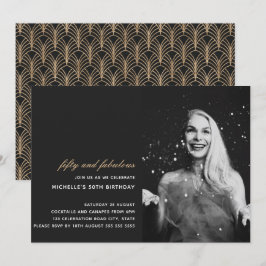 Zwart Goud 50 en Fabulous Art Deco Foto 50e Kaart
