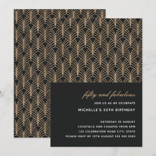 Zwart Goud 50 en Fabulous Art Deco Foto 50e Kaart