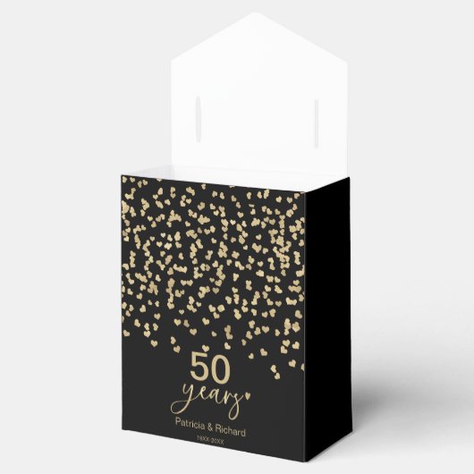 Zwart Goud 50 Jaar Bruiloft Jubileum Bedankdoosjes (Geopend)