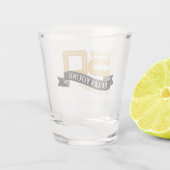 Zwart & Goud 50 Jaar Jong Banner 50ste Verjaardag Shot Glas (Achterkant)