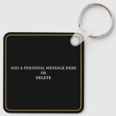 Zwart & Goud 50 Jaar Jong Banner 50ste Verjaardag Sleutelhanger (Achterkant)