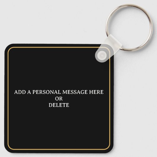 Zwart & Goud 50 Jaar Jong Banner 50ste Verjaardag Sleutelhanger (Achterkant)