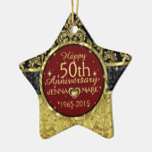 Zwart & Goud 50e Bruiloft Jubileum Ornament 2 (Links)