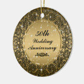 Zwart & Goud 50e Bruiloft Jubileum Ornament 3 (Links)