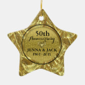 Zwart & Goud 50e Bruiloft Jubileum Ornament 3 (Voorkant)