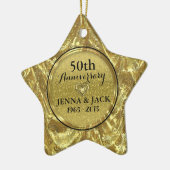 Zwart & Goud 50e Bruiloft Jubileum Ornament 3 (Links)