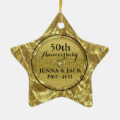 Zwart & Goud 50e Bruiloft Jubileum Ornament 3 (Achterkant)