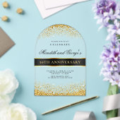 Zwart Goud 50e Golden Wedding Jubileum Acryl Uitnodigingen (Insitu (Huwelijk))