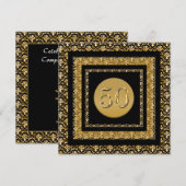 Zwart goud 50e verjaardag "om het even welk evenem kaart (Voorkant / Achterkant)